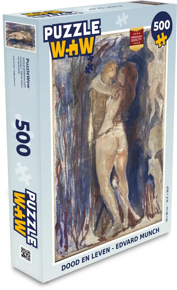 PuzzleWow Edvard Munch Dood en Leven Legpuzzel 500 Stuks - Multicolor