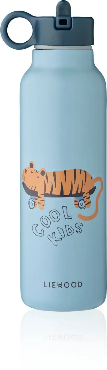 Liewood Drinkfles RVS Falk Tiger Beach Blue 500ml
