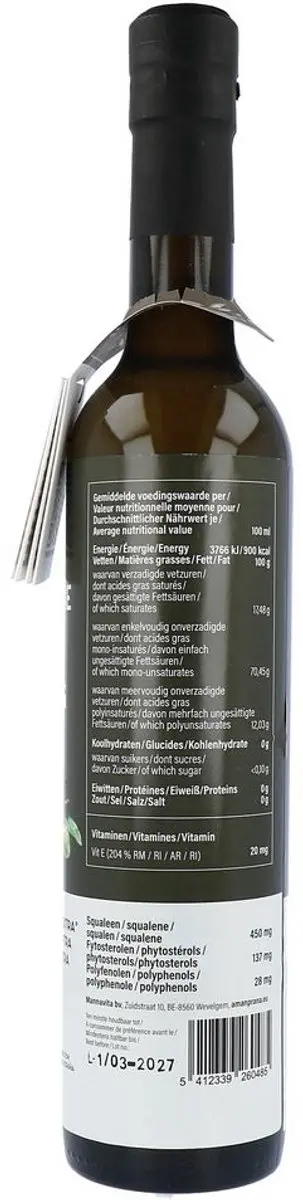 Aman Prana Hermanos Catalan Olijfolie Extra Vierge Bio 500ml