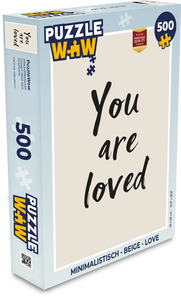 PuzzleWow Love Legpuzzel 500 Stuks - Beige