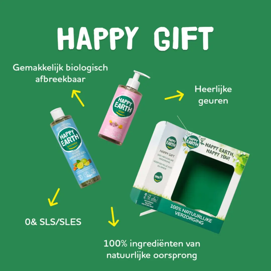 Happy Earth Cadeauset Douchegel & Handzeep - 2x300ml - Multi
