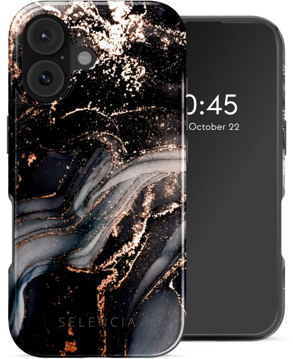 Selencia Hoesje iPhone 17 - Chic Marble Black - MagSafe
