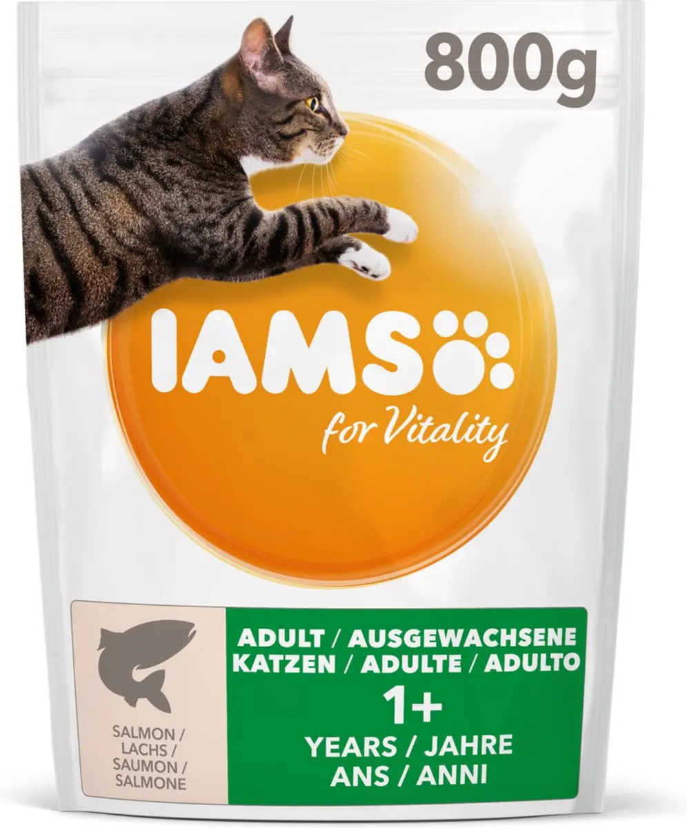 Iams Kat Adult Zalm 800g - 25kg (5x5)