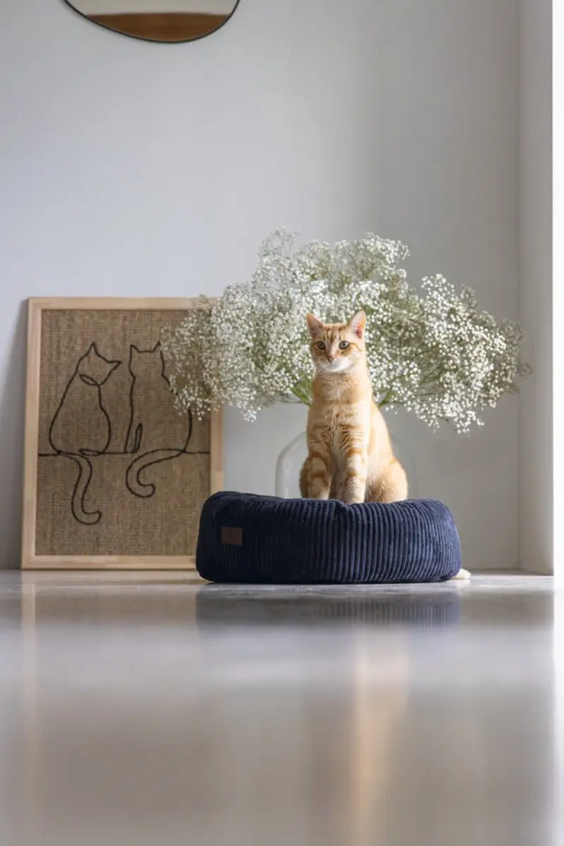 Designed by Lotte Ligmand Ribbed Kattenmand 50x50x17cm - Antraciet