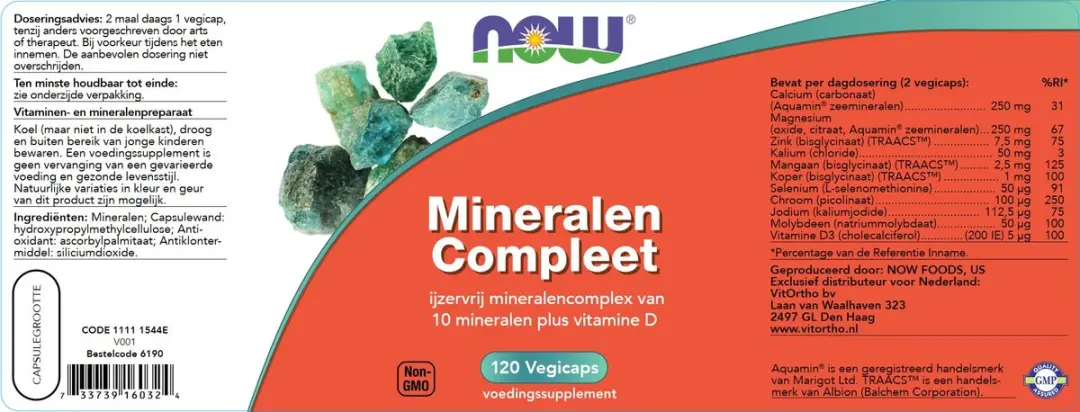 Now Foods Mineralen Compleet 120 Capsules