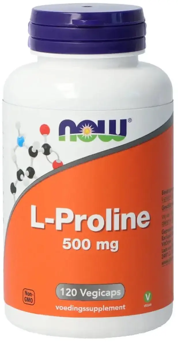Now Foods L-Proline 500mg Capsules - 120 Stuks - afbeelding 4 van 4