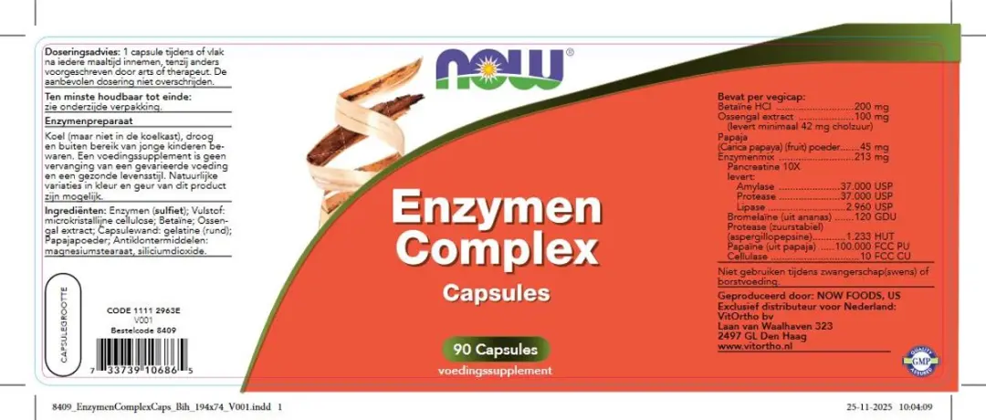Now Foods Enzymen Complex Capsules - 90 Stuks - afbeelding 2 van 2