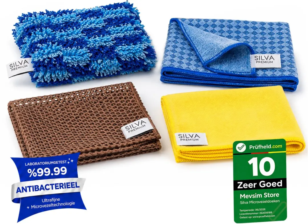 Silva Microvezel Schoonmaakdoekjes Set van 4