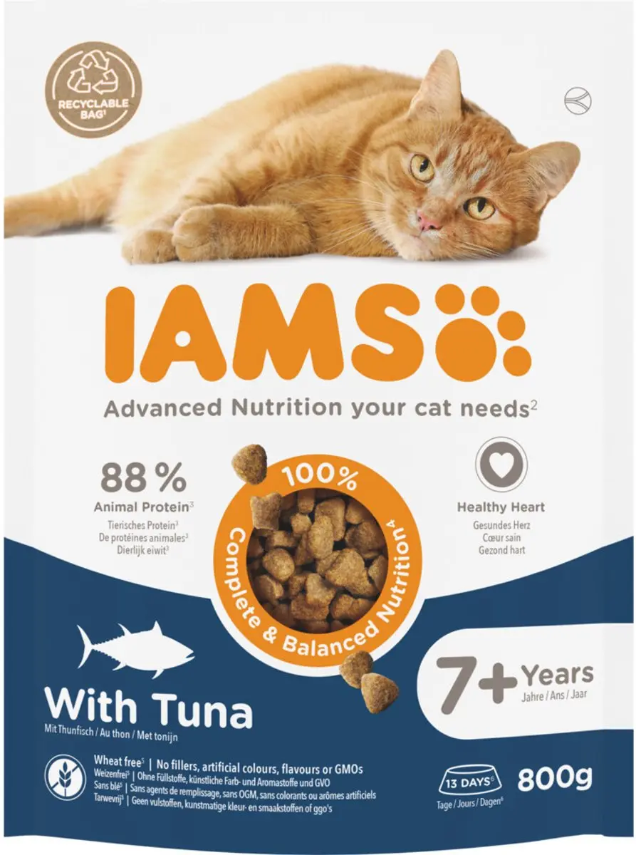 Iams Cat Senior 7+ Tuna Kattenvoer