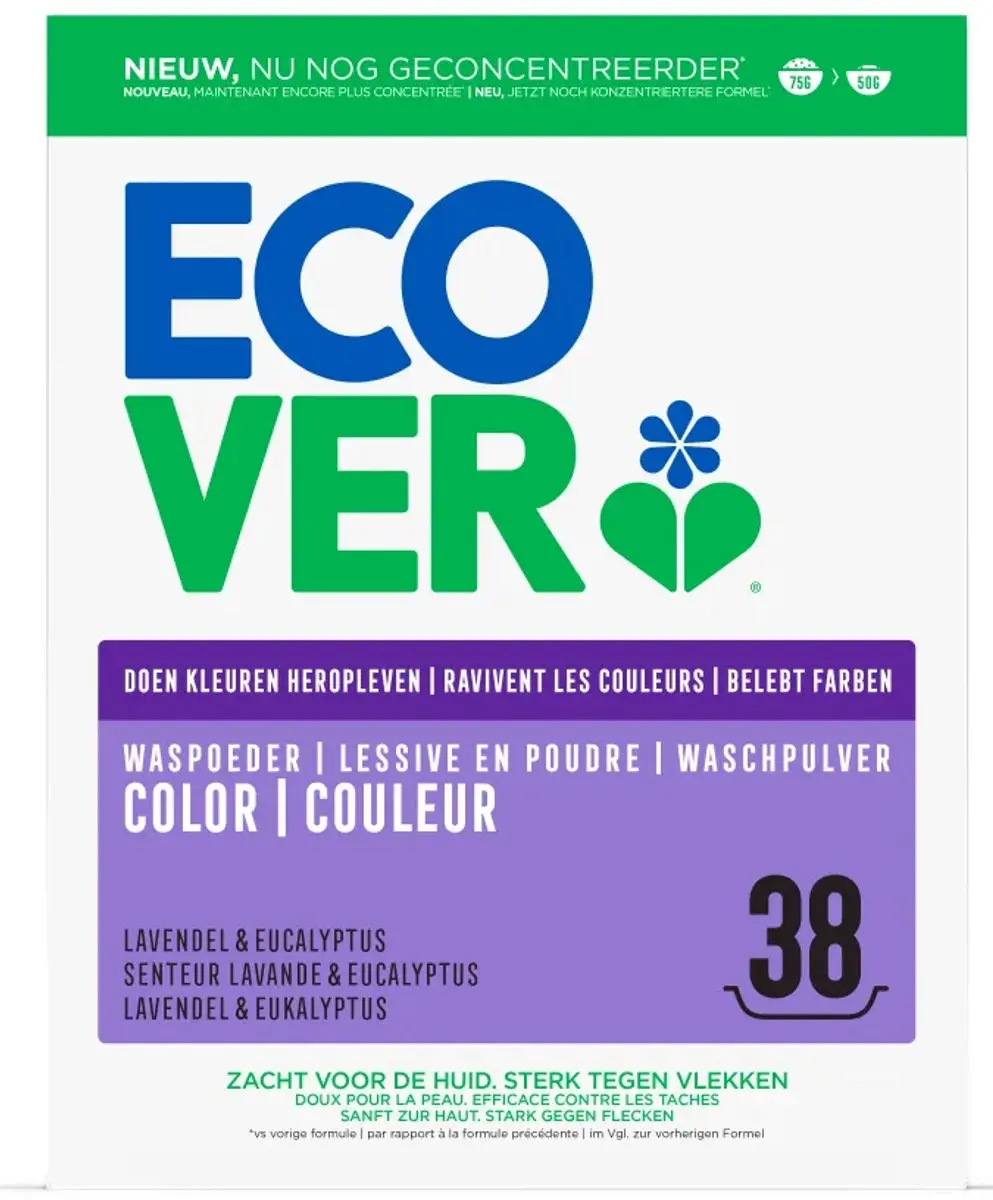 Ecover Waspoeder Color 1,9 kg - afbeelding 2 van 2