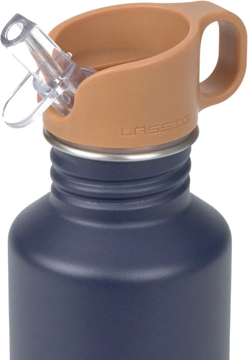Lässig Little Gang Smile Drinkfles 500ml - RVS - Smile navy