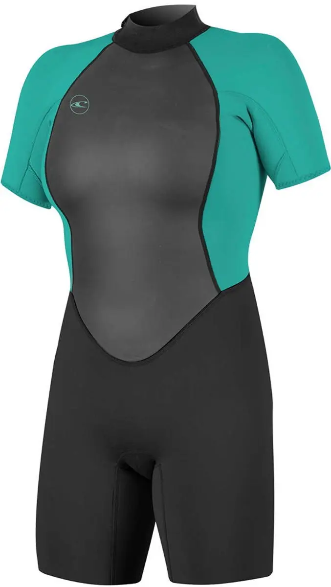 O'Neill Dames Reactor II 2mm Shorty Wetsuit - Zwart/Blauw/ Groen - afbeelding 4 van 4