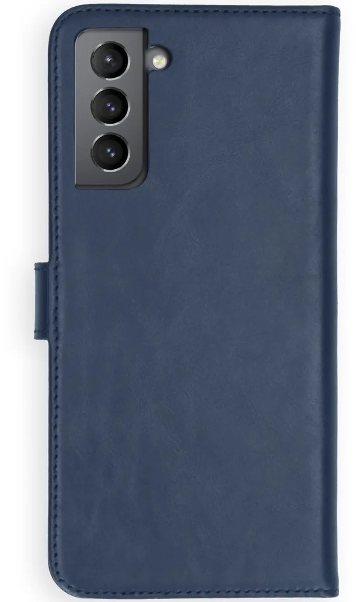 Selencia Hoesje Samsung Galaxy S21 Plus - Echt Lederen Bookcase Blauw