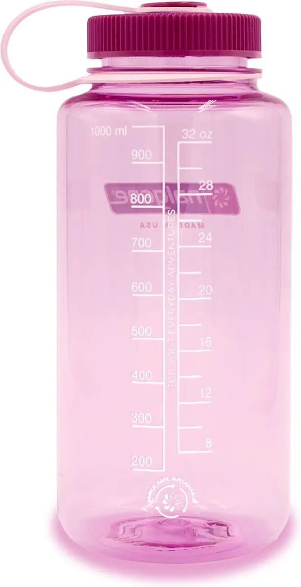 Nalgene Wide Mouth Fles 1L - Aubergine - afbeelding 2 van 3