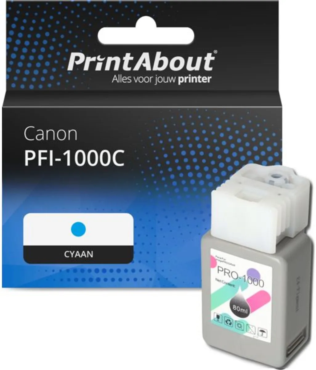 PrintAbout PFI-1000C Inktcartridge Cyaan