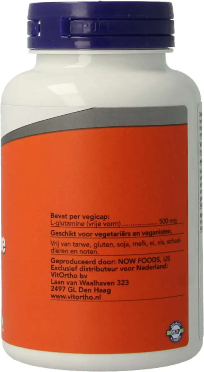 Now Foods L-Glutamine 500mg 120 Vegetarische Capsules - afbeelding 2 van 4