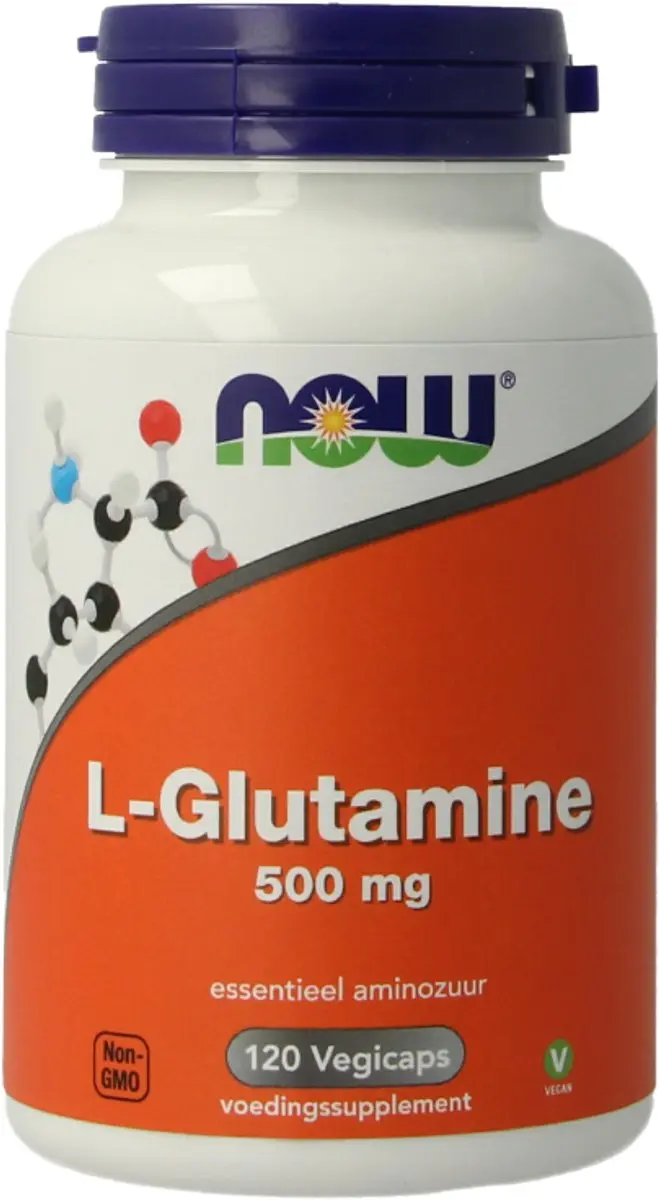 Now Foods L-Glutamine 500mg 120 Vegetarische Capsules - afbeelding 4 van 4