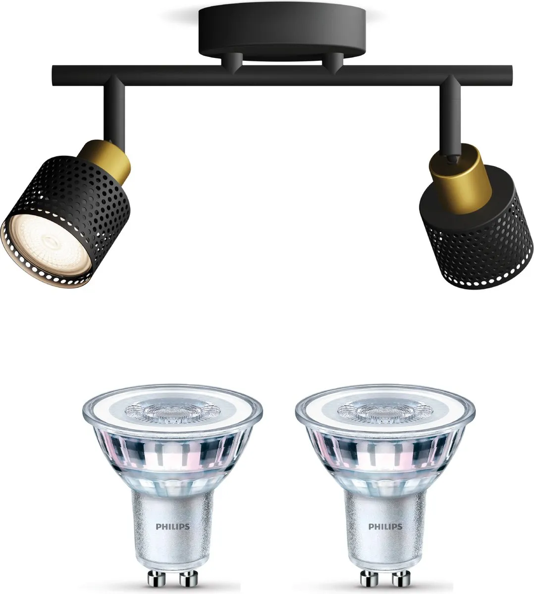 Philips Niall Opbouwspot Zwart/Goud