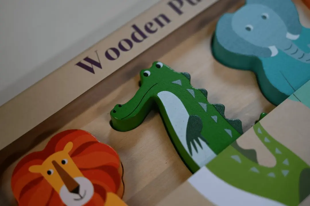 Rex London Kleurrijke Wezens Houten Dierenpuzzel - Multicolor