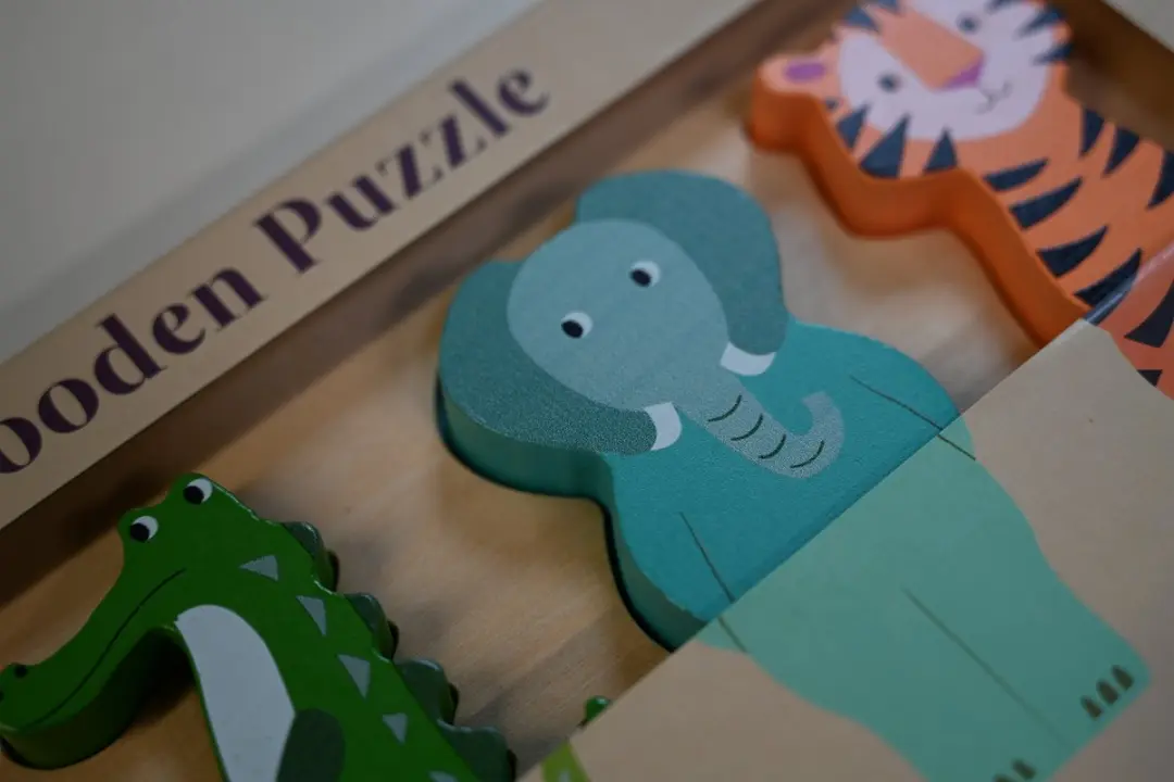 Rex London Kleurrijke Wezens Houten Dierenpuzzel - Multicolor