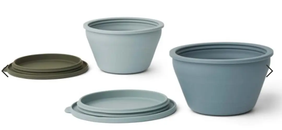 Liewood Siliconen set van 2 kommen met deksels- Blue Multi Mix