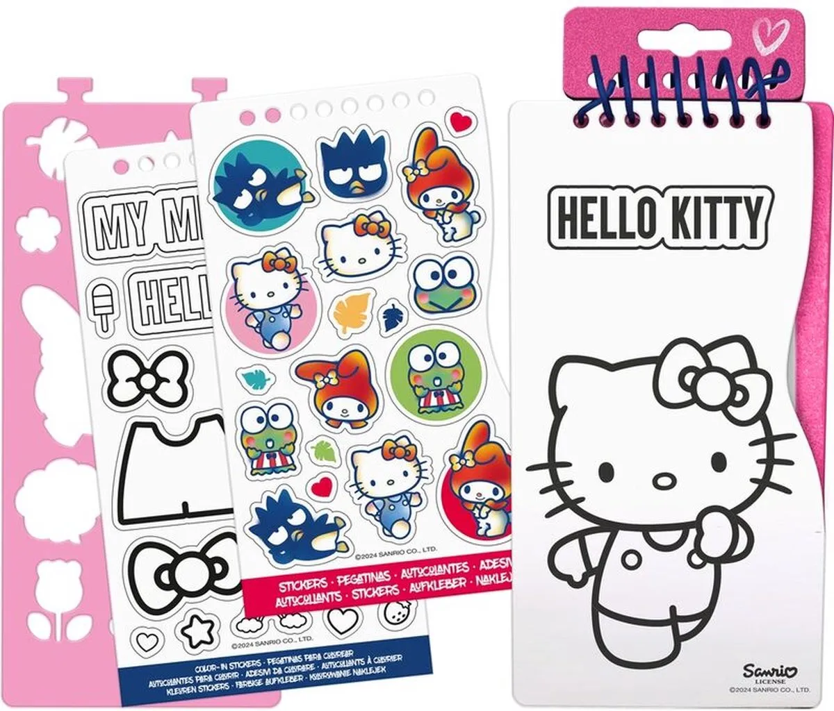 Hello Kitty Friends Creatieve Set - Roze Kleurboek 30 Pagina's