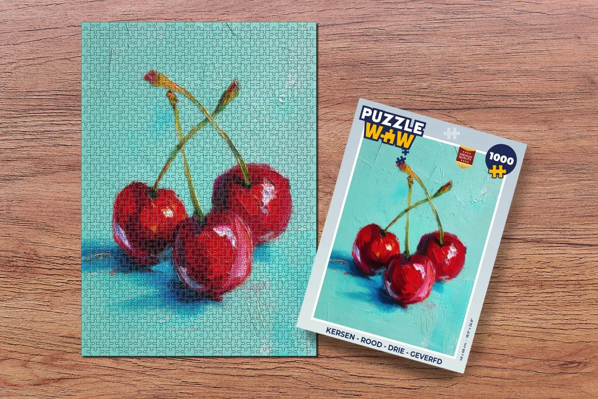 PuzzleWow Kersen Legpuzzel 1000 Stuks - Rood