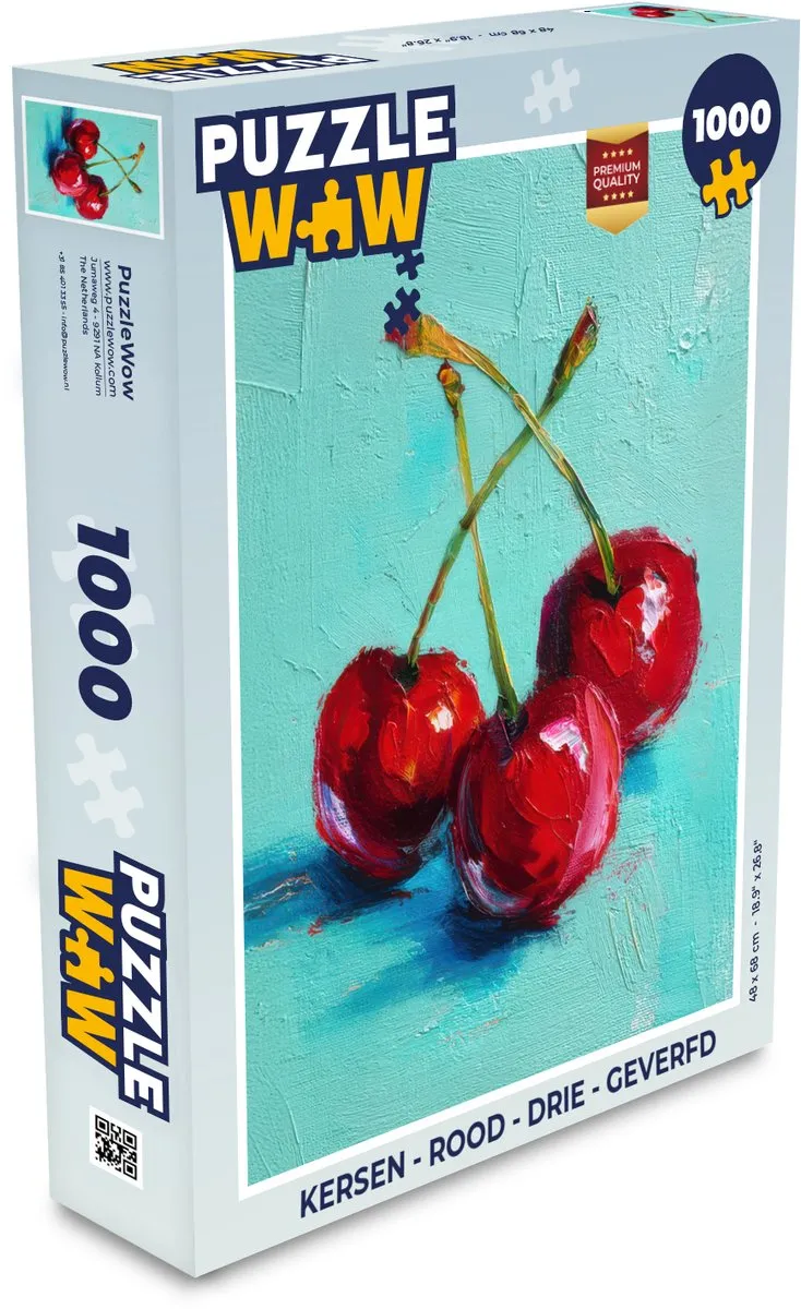 PuzzleWow Kersen Legpuzzel 1000 Stuks - Rood