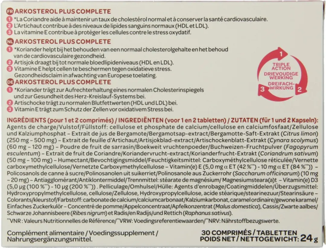 Arkopharma Arkosterol Plus 30 Tabletten - 30mg - afbeelding 6 van 6