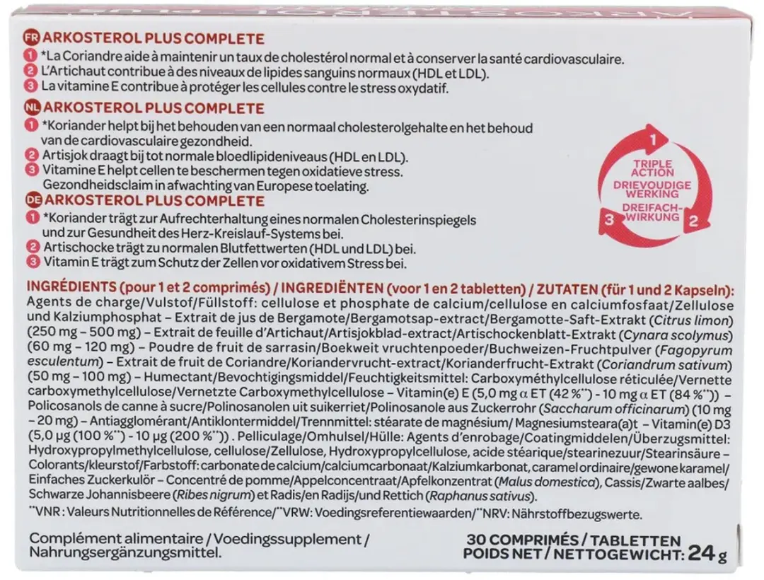 Arkopharma Arkosterol Plus 30 Tabletten - 30mg - afbeelding 3 van 6