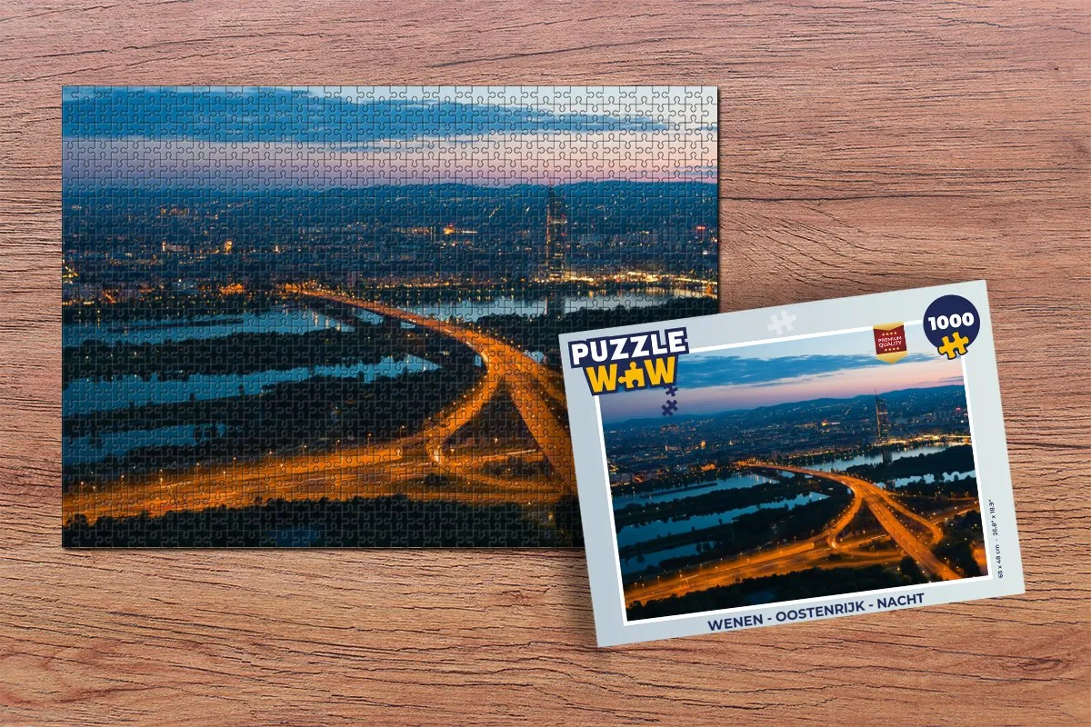 PuzzleWow Wenen Nacht Legpuzzel 1000 Stuks - Multicolor