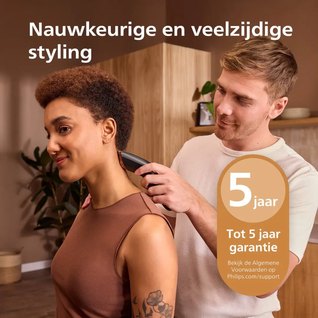 Philips Hair Clipper 7000 Series Tondeuse – Precieze en Veelzijdige Styling - 28 Lengte-instellingen - Zelfslijpende Mesjes - PowerAdapt Sensor - Trim & Flow Kam -Turbo Modus – HC7722/15