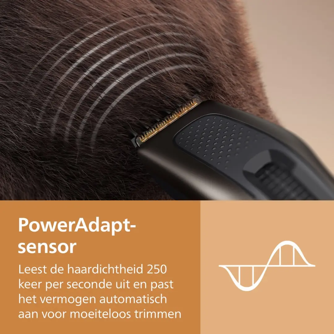 Philips Hair Clipper 7000 Series Tondeuse – Precieze en Veelzijdige Styling - 28 Lengte-instellingen - Zelfslijpende Mesjes - PowerAdapt Sensor - Trim & Flow Kam -Turbo Modus – HC7722/15
