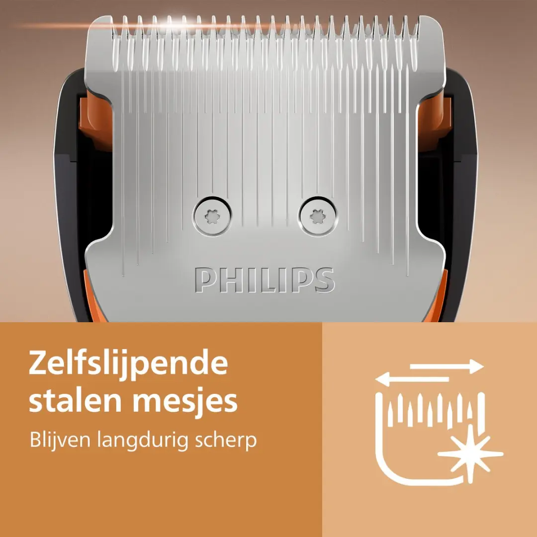 Philips Hair Clipper 7000 Series Tondeuse – Precieze en Veelzijdige Styling - 28 Lengte-instellingen - Zelfslijpende Mesjes - PowerAdapt Sensor - Trim & Flow Kam -Turbo Modus – HC7722/15