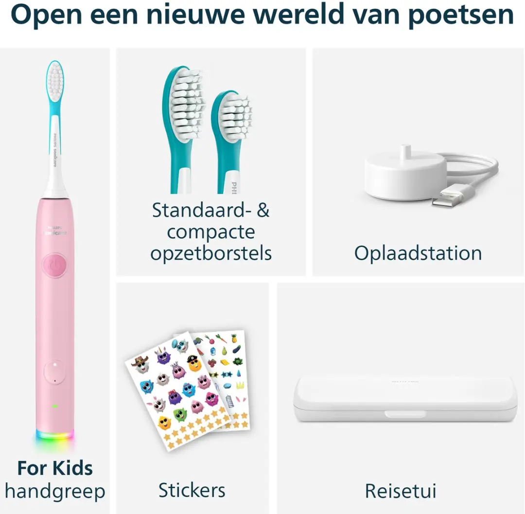 Philips Sonicare For Kids HX6600/41 Elektrische Tandenborstel - Roze
