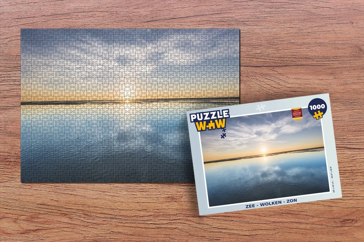PuzzleWow Zee - Wolken - Zon Legpuzzel 1000 Stuks - Multicolor
