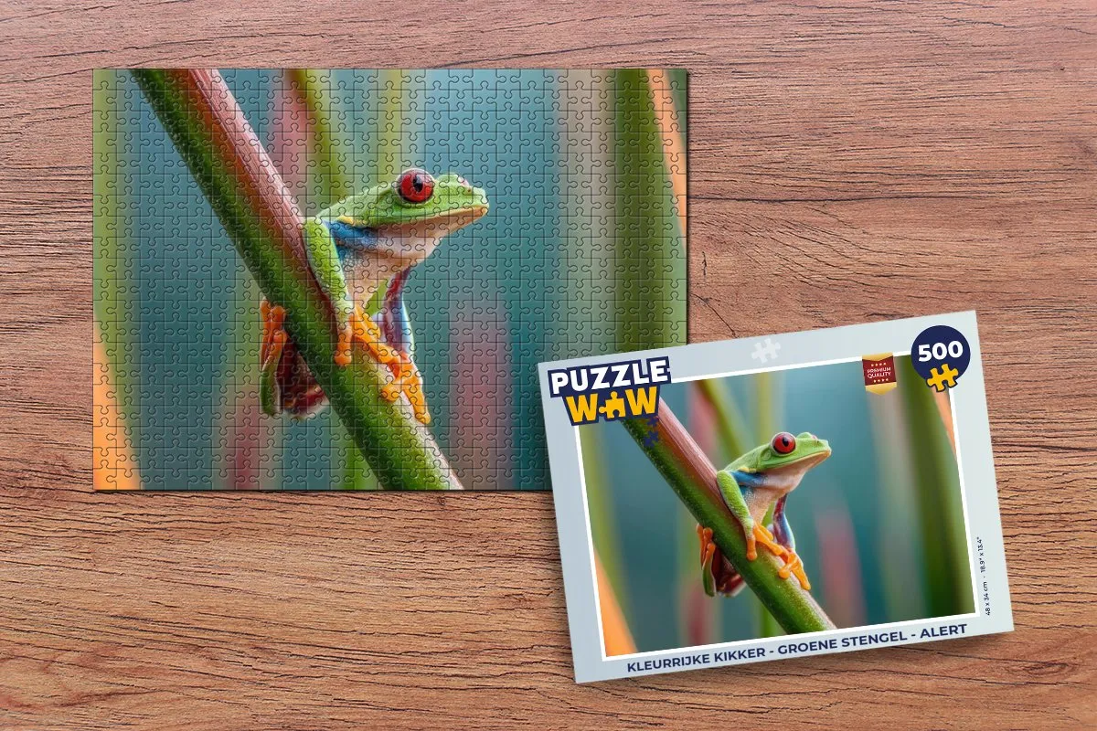 PuzzleWow Kleurrijke Kikker Legpuzzel 500 Stuks - MPN 8721414230488