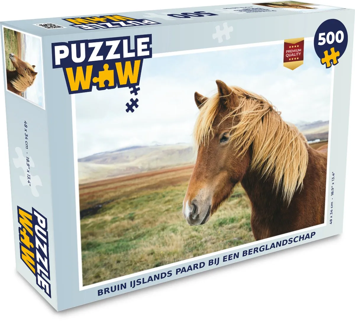 PuzzleWow Paard Natuur IJsland Legpuzzel 500 Stuks - Multicolor