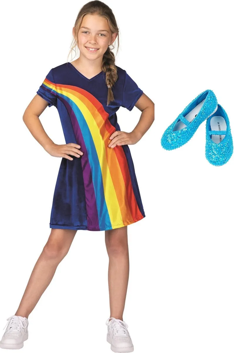 K3 Regenboog Jurkje met Schoentjes en Haarband - 134