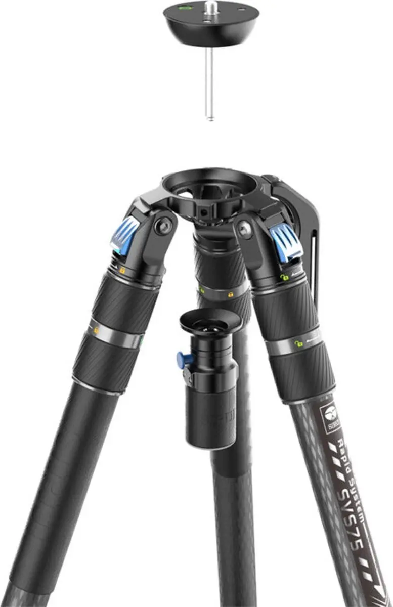 Sirui SVS75 + SVH15 Pro Rapid Statief - 3 Secties - Zwart/Grijs - afbeelding 3 van 6