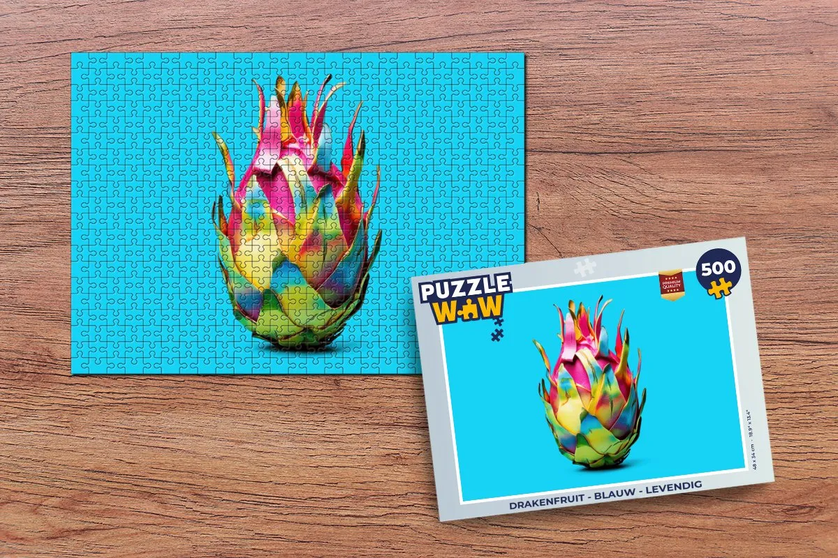 PuzzleWow Drakenfruit Legpuzzel 500 Stuks - Blauw