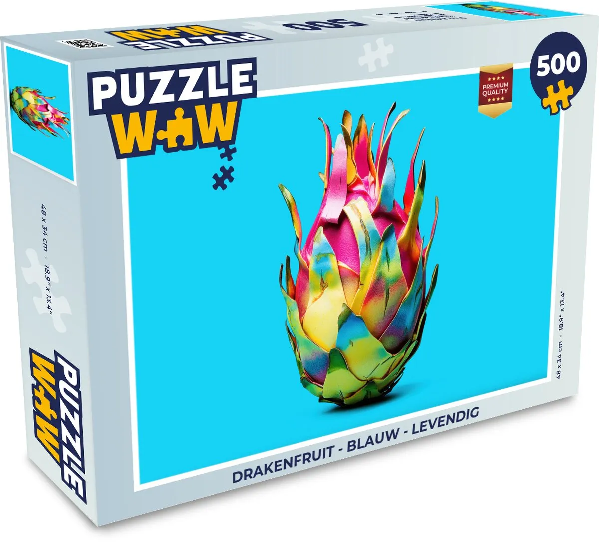PuzzleWow Drakenfruit Legpuzzel 500 Stuks - Blauw