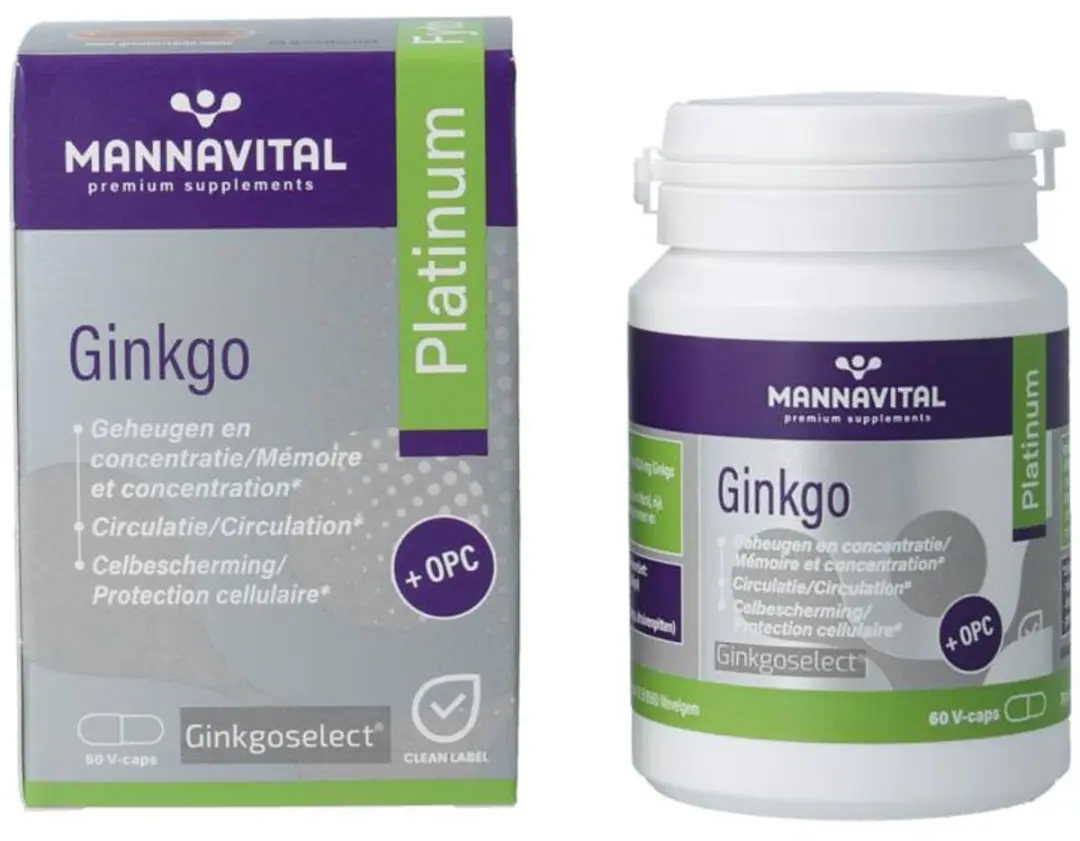 Mannavital Ginkgo Platinum 60 Vegacapsules