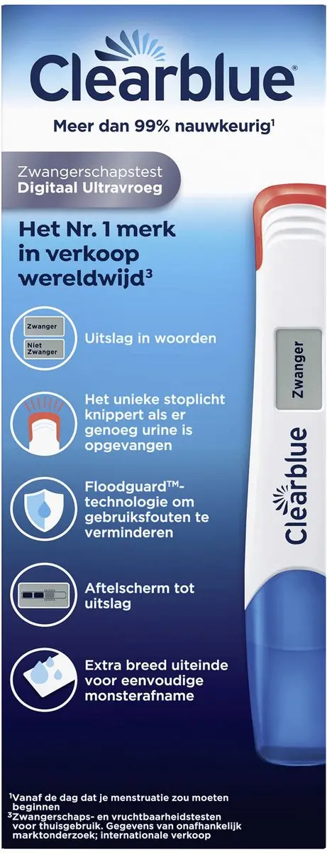 Clearblue Digitaal Ultravroeg Zwangerschapstest - 2 Stuks - afbeelding 3 van 6