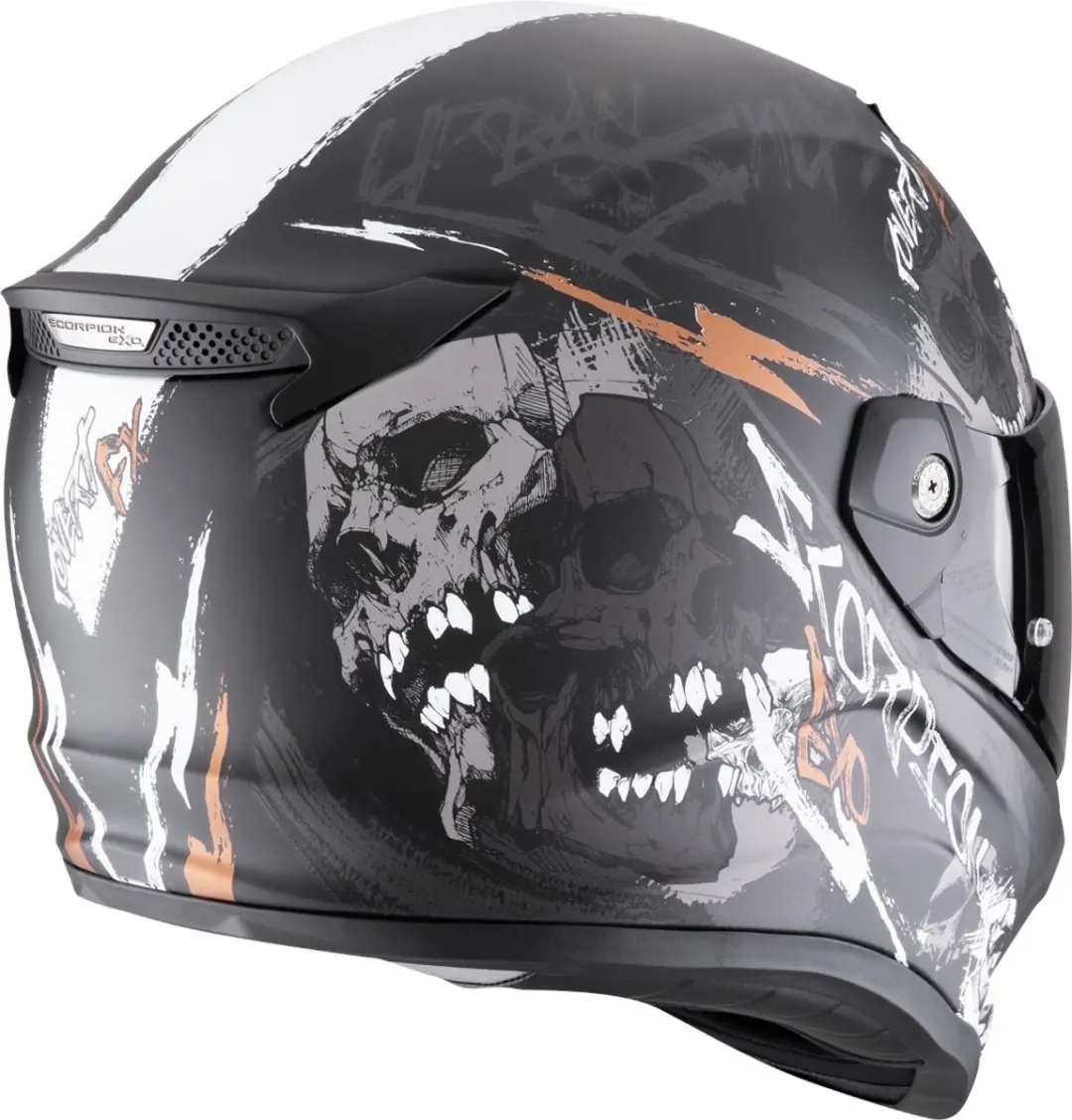 Scorpion Covert FX Skullz Integraalhelm - L - Zwart/Grijs/Oranje - afbeelding 2 van 3