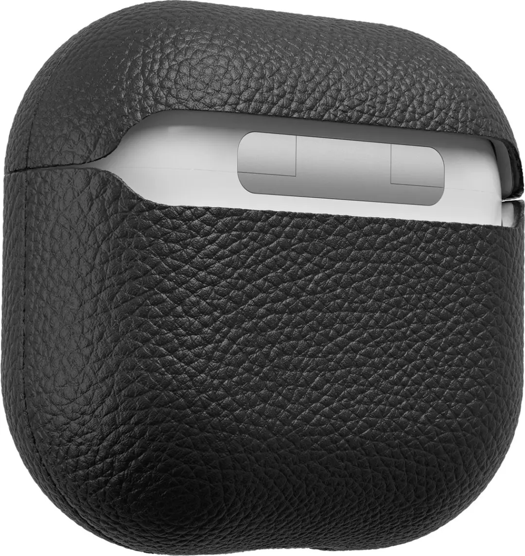 KeyBudz Artisan Lederen Hoesje AirPods 4/5 AP4_S3_BLK - Zwart - afbeelding 4 van 6