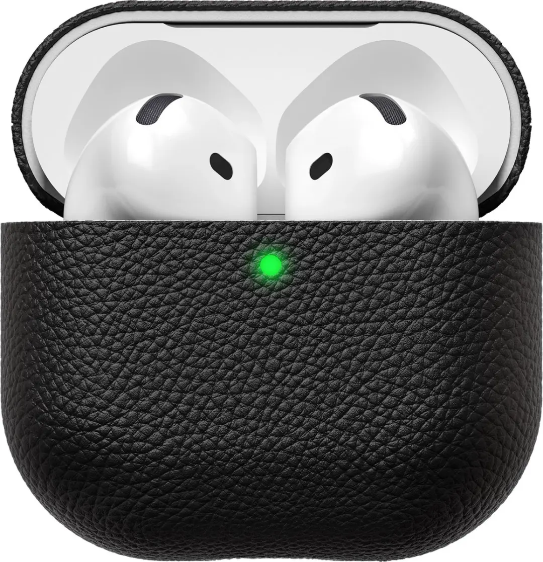 KeyBudz Artisan Lederen Hoesje AirPods 4/5 AP4_S3_BLK - Zwart - afbeelding 2 van 6