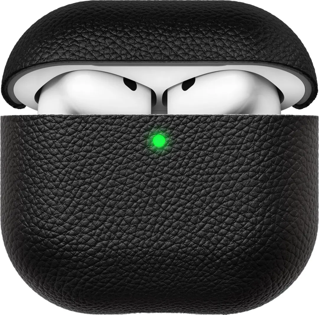 KeyBudz Artisan Lederen Hoesje AirPods 4/5 AP4_S3_BLK - Zwart - afbeelding 5 van 6