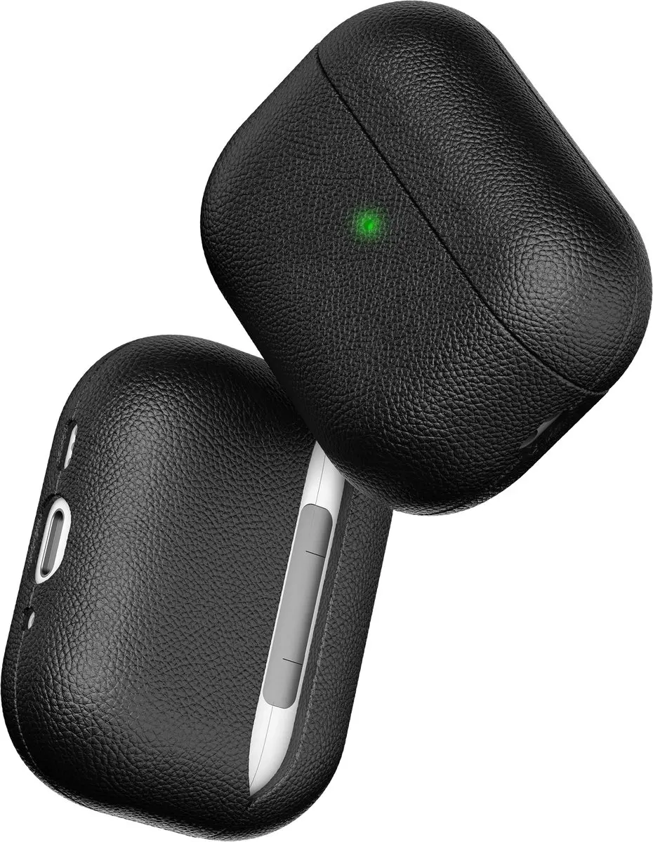 KeyBudz Artisan Lederen Hoesje AirPods Pro 3 - Zwart - afbeelding 3 van 6