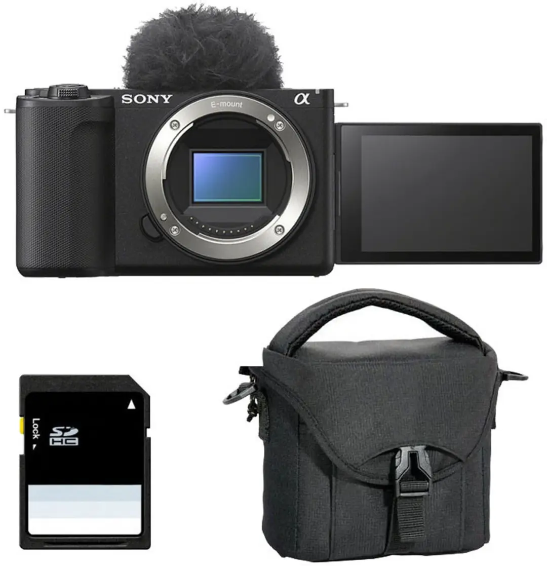 SONY ALPHA ZV-E10 II SCHWARZ BOLD (nur in Schwarz) + Tasche + 8 GB SD-Karte